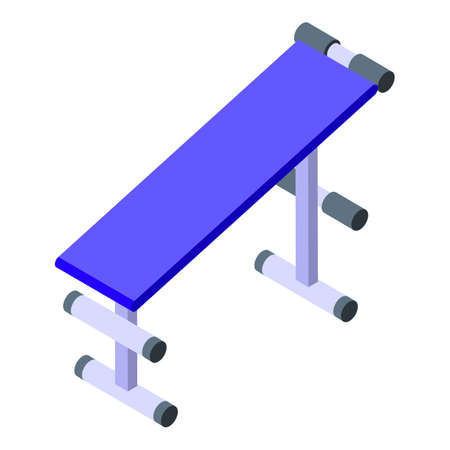 School gym bench icon, isometric styleのイラスト素材