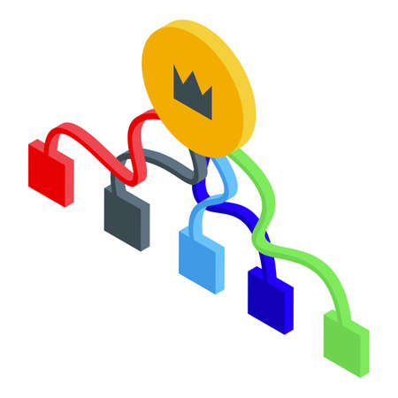 Structure hierarchy icon, isometric styleのイラスト素材