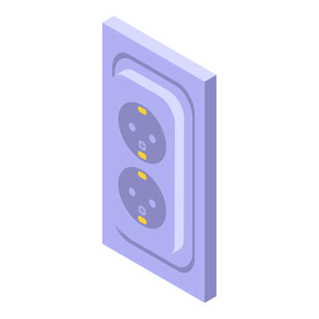 Energy socket icon, isometric styleのイラスト素材