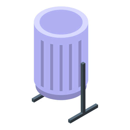 City trash bin icon, isometric styleのイラスト素材