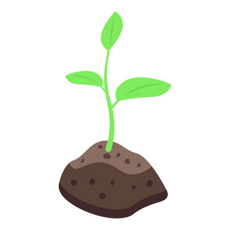 Bio nature plant icon, isometric styleのイラスト素材