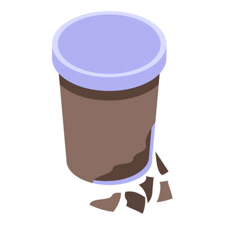 Biodegradable coffee bottle icon, isometric styleのイラスト素材