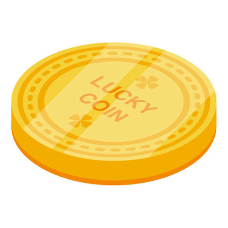 Lucky coin icon, isometric styleのイラスト素材