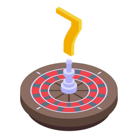 Casino seven icon, isometric styleのイラスト素材