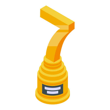 Lucky seven game trophy icon, isometric styleのイラスト素材