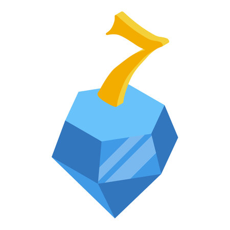 Diamond lucky seven icon, isometric styleのイラスト素材