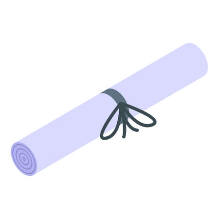 Certificate degree icon, isometric styleのイラスト素材