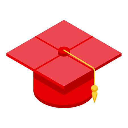Degree hat icon, isometric styleのイラスト素材