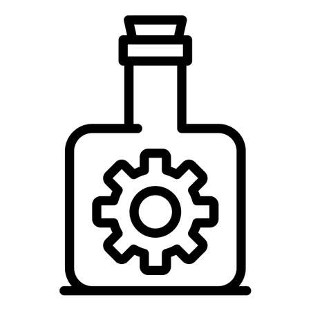 Gear in flask icon, outline styleのイラスト素材