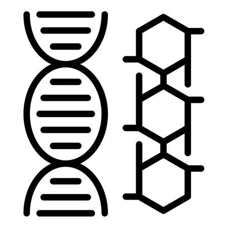 Allergy dna icon, outline styleのイラスト素材