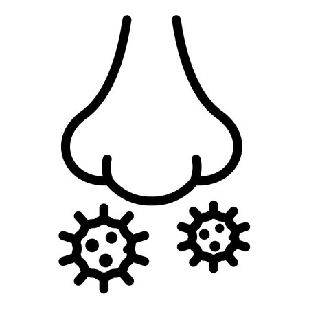 Nose viruses icon, outline styleのイラスト素材