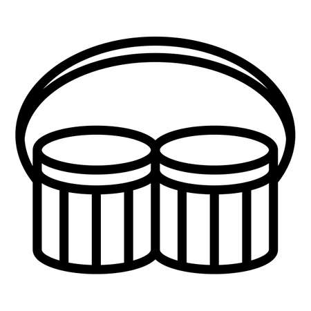 Drum icon, outline styleのイラスト素材