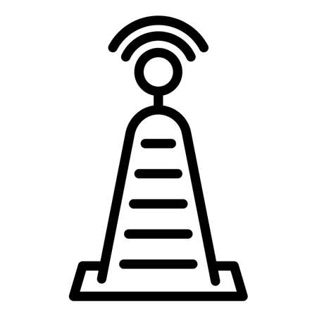 Tv radio tower icon, outline styleのイラスト素材