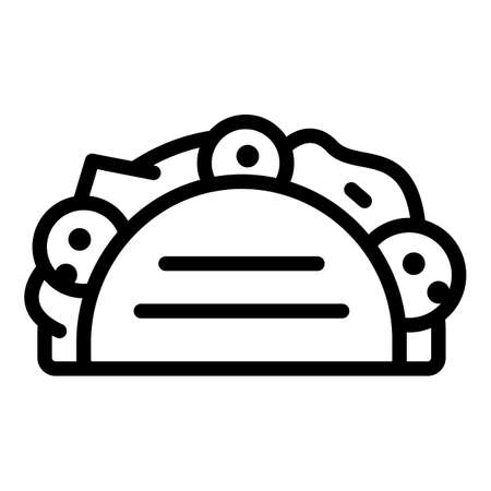Taco icon, outline styleのイラスト素材
