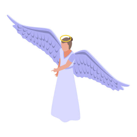 Holy angel icon, isometric styleのイラスト素材