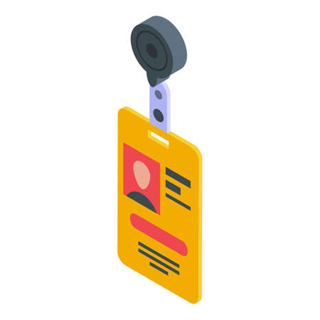 Identification card icon, isometric styleのイラスト素材