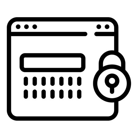 Webpage privacy icon, outline styleのイラスト素材