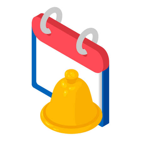 Notification calendar icon, isometric styleのイラスト素材