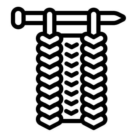 Knitting fabric icon, outline styleのイラスト素材