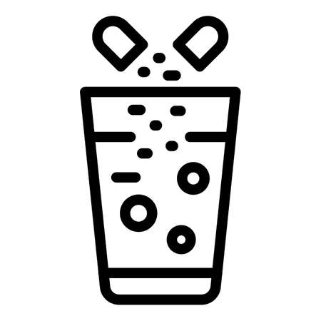 Glass antibiotic icon, outline styleのイラスト素材
