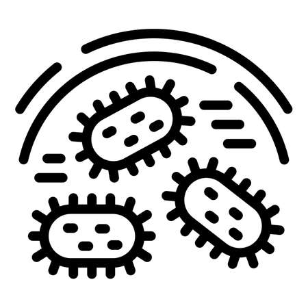 Antiviral defence icon, outline styleのイラスト素材