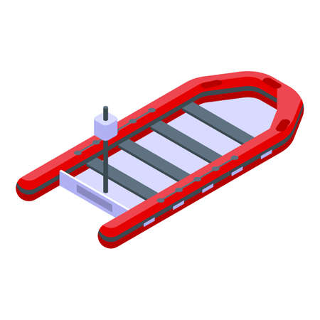 Rubber rescue boat icon, isometric styleのイラスト素材