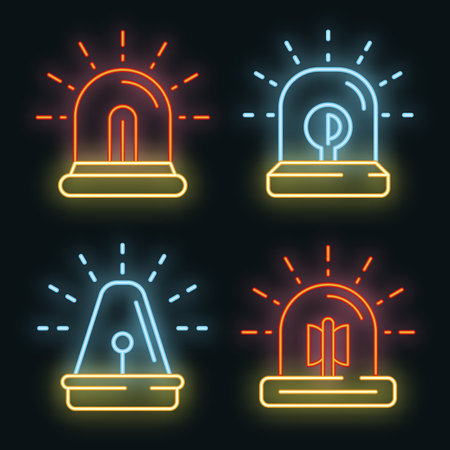 Flasher icon set vector neonのイラスト素材