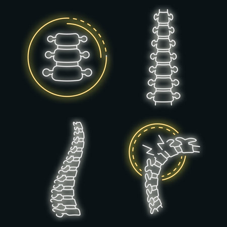 Spine icon set vector neonのイラスト素材