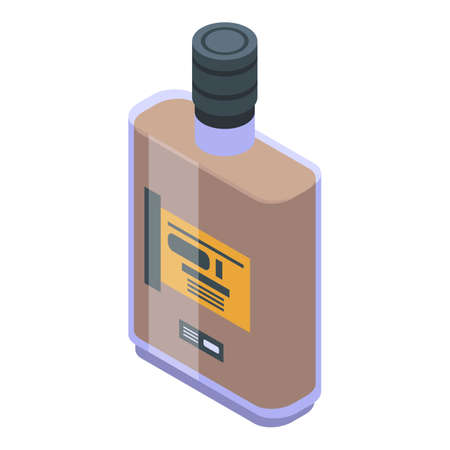 Bourbon scotch icon. Isometric of bourbon scotch vector icon for web design isolated on white backgroundのイラスト素材