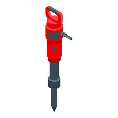 Jack hammer icon. Isometric of jack hammer vector icon for web design isolated on white backgroundのイラスト素材