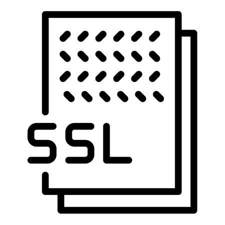 Ssl document icon. Outline ssl document vector icon for web design isolated on white backgroundのイラスト素材