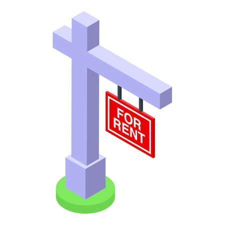 For rent street pillar icon. Isometric of For rent street pillar vector icon for web design isolated on white backgroundのイラスト素材