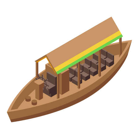 Travel floating market icon. Isometric of Travel floating market vector icon for web design isolated on white backgroundのイラスト素材