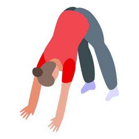 Pilates back strength icon. Isometric of Pilates back strength vector icon for web design isolated on white backgroundのイラスト素材