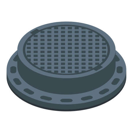 Factory manhole icon. Isometric of Factory manhole vector icon for web design isolated on white backgroundのイラスト素材