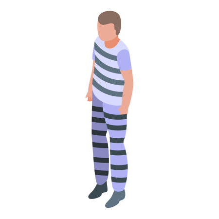 Jail prisoner icon. Isometric of Jail prisoner vector icon for web design isolated on white backgroundのイラスト素材