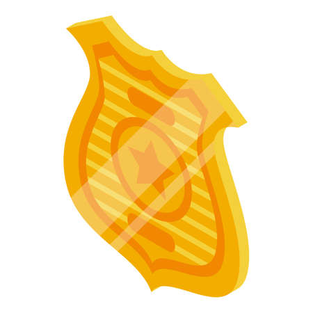 Police badge icon. Isometric of Police badge vector icon for web design isolated on white backgroundのイラスト素材