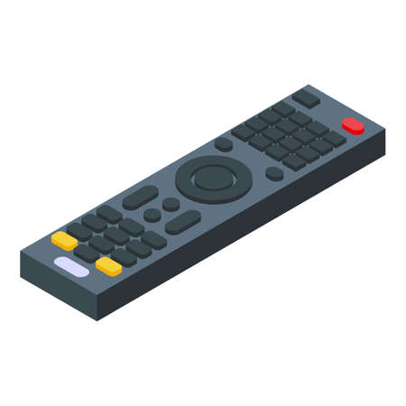 Tv remote control icon. Isometric of Tv remote control vector icon for web design isolated on white backgroundのイラスト素材
