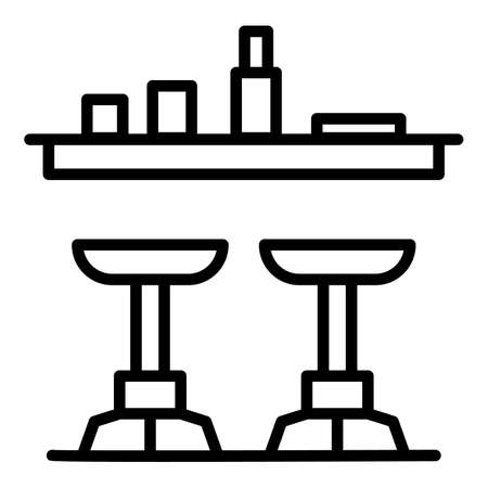 Serving bar counter icon. Outline Serving bar counter vector icon for web design isolated on white backgroundのイラスト素材