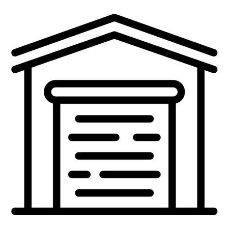 Home parking icon. Outline home parking vector icon for web design isolated on white backgroundのイラスト素材