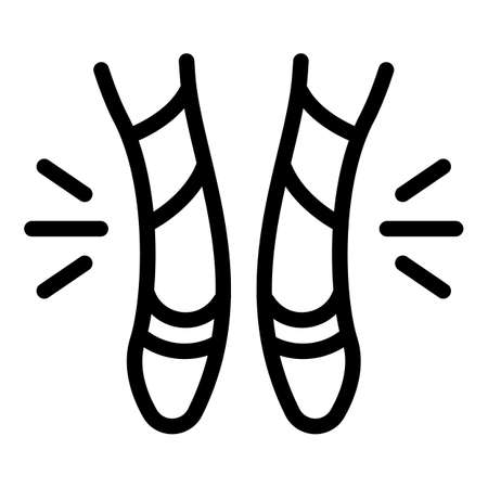 Ballet pointe shoes icon. Outline ballet pointe shoes vector icon for web design isolated on white backgroundのイラスト素材