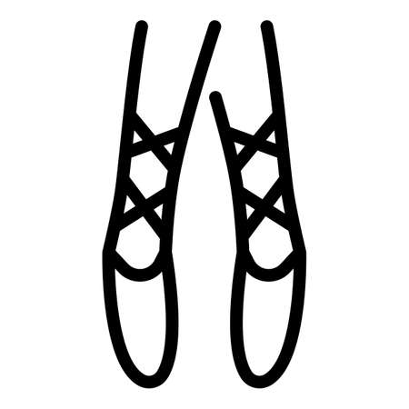 Foot ballet shoes icon. Outline foot ballet shoes vector icon for web design isolated on white backgroundのイラスト素材