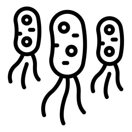 Body bacteria icon. Outline body bacteria vector icon for web design isolated on white backgroundのイラスト素材