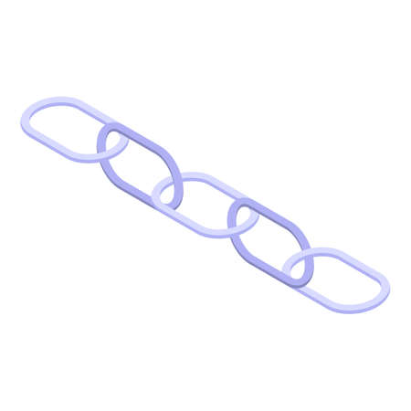 Lock chain link icon. Isometric of Lock chain link vector icon for web design isolated on white backgroundのイラスト素材