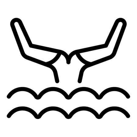 Solo synchronized swimming icon. Outline Solo synchronized swimming vector icon for web design isolated on white backgroundのイラスト素材