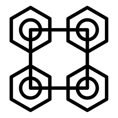 Blockchain ledger icon. Outline Blockchain ledger vector icon for web design isolated on white backgroundのイラスト素材