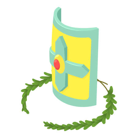 Rectangular shield icon. Isometric illustration of rectangular shield vector icon for webのイラスト素材