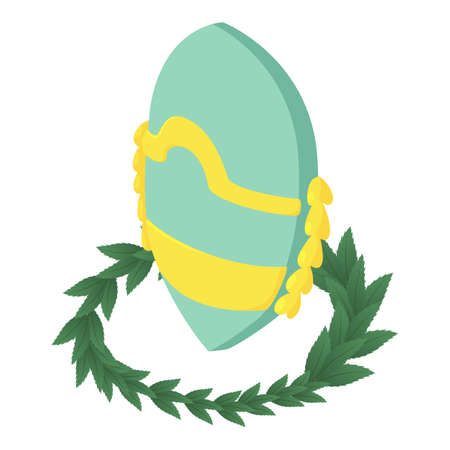 Knight shield icon. Isometric illustration of knight shield vector icon for webのイラスト素材