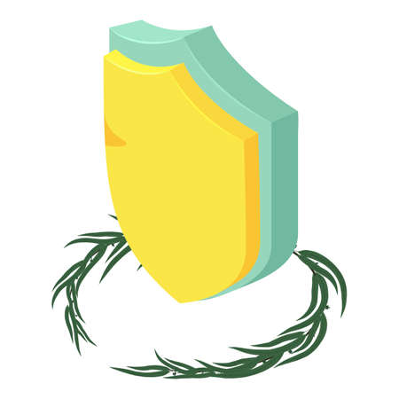 Military shield icon. Isometric illustration of military shield vector icon for webのイラスト素材