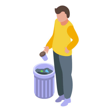Garbage careless person icon. Isometric of Garbage careless person vector icon for web design isolated on white backgroundのイラスト素材